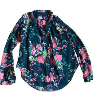 Semi-sheer floral blouse